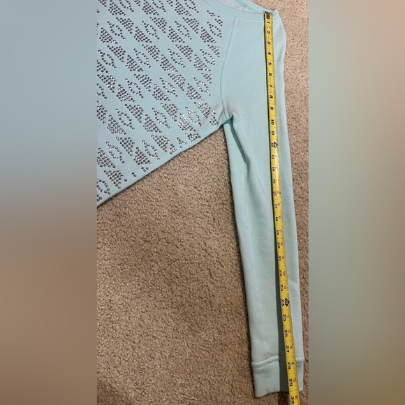 Flawed VS PINK turquoise studded sweatshirt size XS - Picture 11 of 12